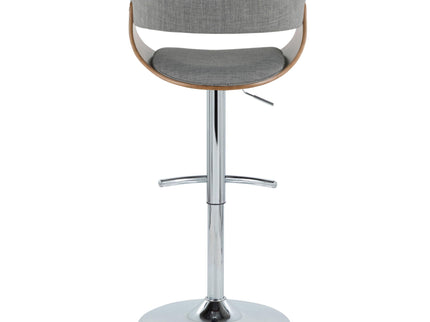 Vintage Mod - Mid Century Modern Adjustable Height Barstool With Swivel With Rounded T Footrest (Set of 2)
