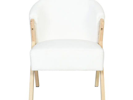 Modern Accent Chair With Polyester Upholstery And Minimalist Lounge Chair For Living Room, Bedroom, Or Office - White