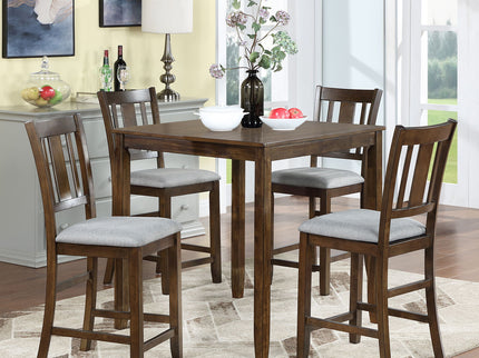 5 Pieces Dining Table Set, Counter Height Kitchen Table Set With Square Table And 4 Upholstered Chairs