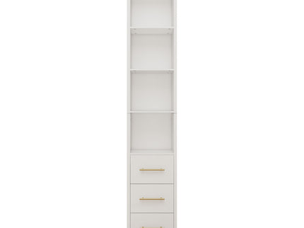 Rectangular Side Storage Cabinet With 3 Drawers For Bedroom - White