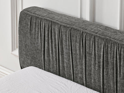 Modern Upholstered Platform Bed Frame With Pleated Design