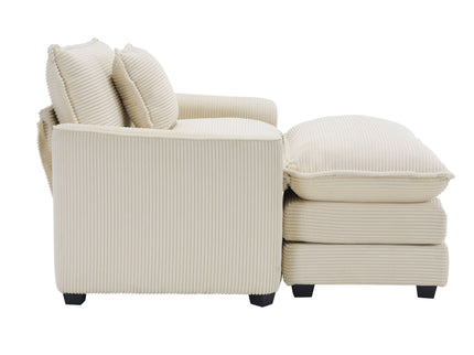 Classic Modern Comfortable Single Chair Deep Seat Sofa With Footstool