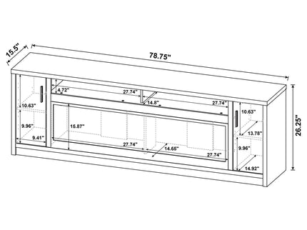 Nevada - Fireplace TV Stand With Flame Visualizer - Brown