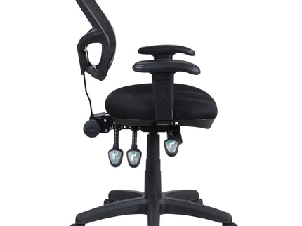 Swivel Office Chair Armrests Ergonomic Design, Adjustable Height And Tilt - Black