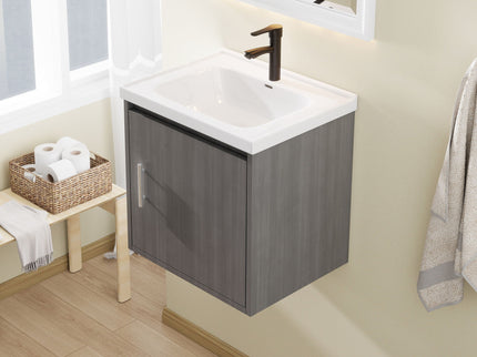 Floating Bathroom Vanity Combo, Wall Mounted Cabinet With Sink & Soft Close Doors For Small Bathrooms