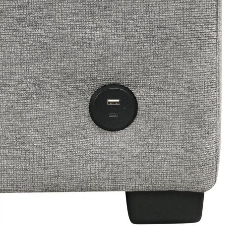 Sectional Sofa Convertible Pull-Out Bed With Storage Ottoman & USB Ports