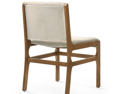 Contemporary Dining Chair Set Upholstered Fabric With Rubberwood Frame