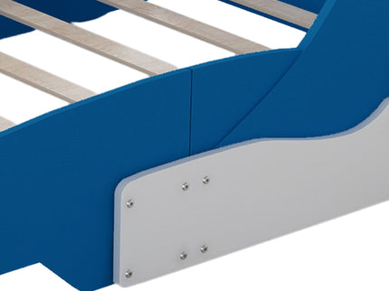 Race Car-Shaped Platform Bed With Wheels