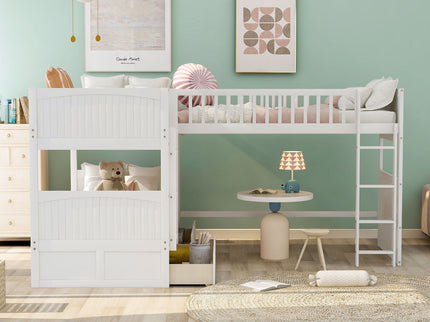 Bunk Bed With Loft And 2 Drawers