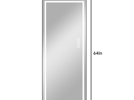 Full-Length Vertical Mirror With LED Light, Dimming Wall Mirror With Frame