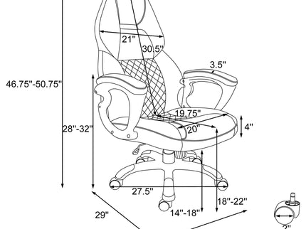 Bruce - Upholstered Adjustable Home Office Chair With Ergonomic Support And Smooth Swivel Function - Black