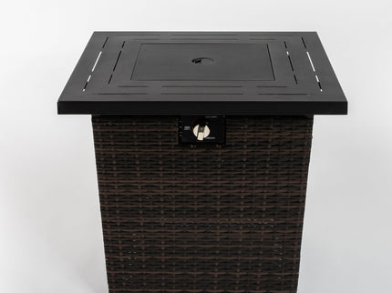 Square Fire Pit Table - Black Brown