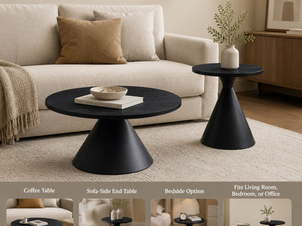 2 Piece Coffee Round Table Set