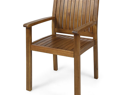 Amethyst - Outdoor Dining Chair With Slat Design (Set of 2) - Natural