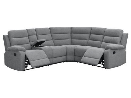Aaron - 3 Piece Upholstered Sectional - Smoke