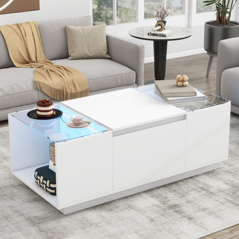 LED Coffee Table, Modern Center Table