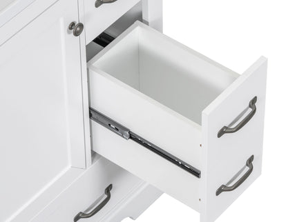 Modern Bathroom Vanity Base Only, 6 Drawer Storage With Adjustable Shelf