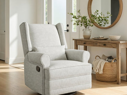 Extra Wide Swivel Recliner Glider Chair With Footrest