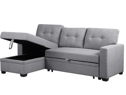Upholstered Pull Out Sectional Sofa With Chaise