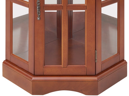 Corner Curio Cabinet With 5 Shelves And Lighting System (E26 Light Bulb Not Included)