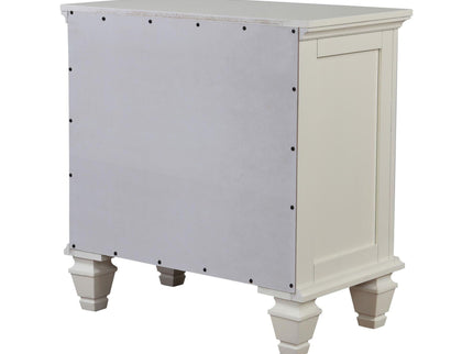 Cottage 3 Drawer Nightstand With Pull Out Tray - Cream White