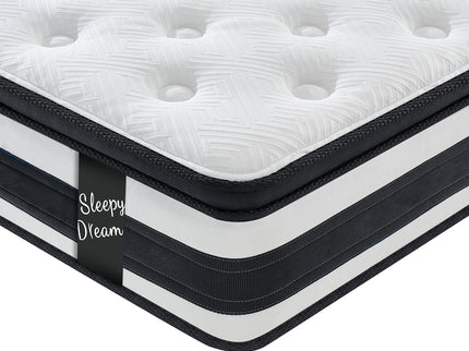 12" Breathable Hybrid Mattress, Memory Foam, Individual Pocket Springs