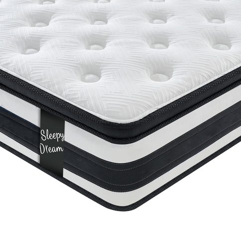 12" Breathable Hybrid Mattress, Memory Foam, Individual Pocket Springs