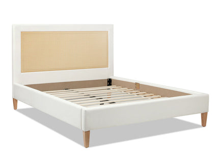 Haley - Upholstered Cane Back Platform Bed