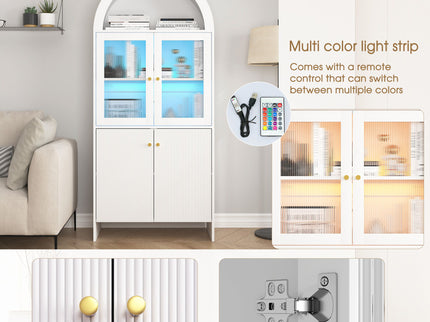 Modern Tech Inspired Dome Cabinet With LED Lighting