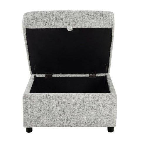 Emiliano - Sectional Sofa With 3 Pillows And Storage Ottoman - Nickel