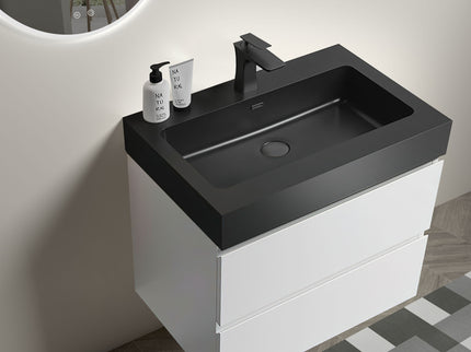 Alice - Bathroom Vanity With Large Storage, Sink Wall Mounted Floating Bathroom Vanity For Modern Bathroom, One-Piece Sink Basin Without Drain And Faucet