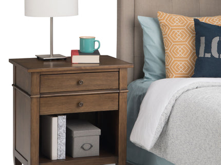 Carlton - Bedside Table - Rustic Natural Aged Brown