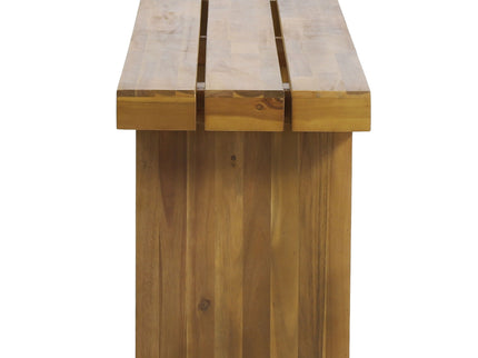 Nahanni - Rustic Acacia Wood Bench With Slat Design - Natural
