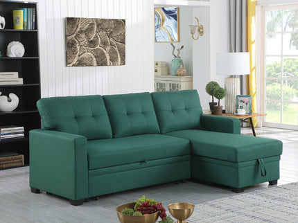 Upholstered Pull Out Sectional Sofa With Chaise