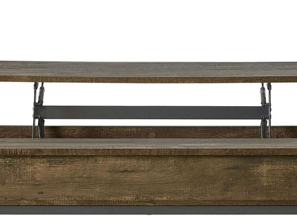 Lift Top Coffee Table With Adjustable Height - Brown