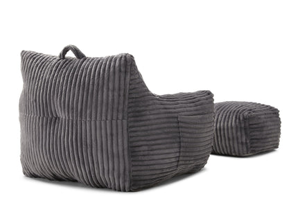 Giant Bean Bag Chair With Armrests And Footstool