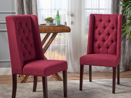 Sophisticated Tufted Dining Chair With High Back Design