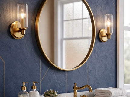 Jardin - Single Light Wall Sconce With Clear Ribbed Satin - Clear / Gold