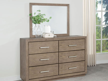 Gibbons - 6 Drawer Dresser And Mirror Set - Brown