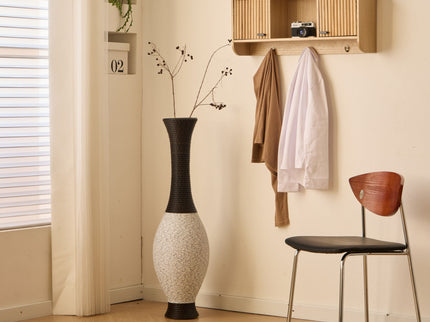 Tall Designer Floor Vase With Elegant 2 Tone