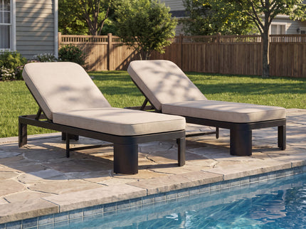Outdoor Chaise Lounge With Cushion, 5 Position Adjustable Backrest