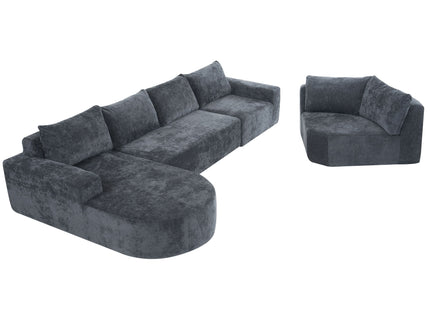 U-Shaped Oversized Modular Cloud Sectional Sofa With Deep Seat For Living Room