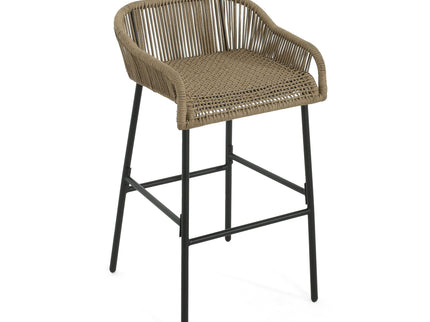 La Push - Outdoor Rope Barstool (Set of 2) - Black / Brown