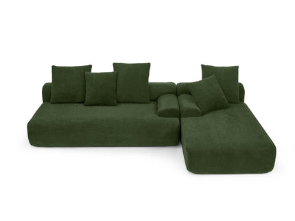 L-Shape Sectional Sofa, Modular Compressed Couch For Living Room Bedroom, 4 Seater - Green