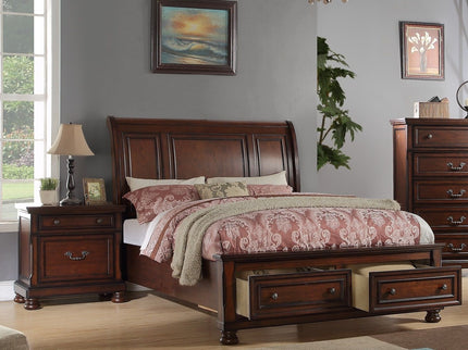 3 Piece Bedroom Set, Bed With 2 Nightstands