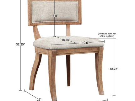 Classic Dining Chair With Curved Back (Set of 2) - Beige / Light Natural
