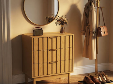 Fluted 3 Drawer Dresser