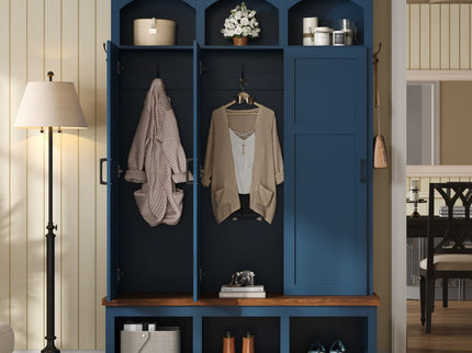 Classic Arched Design Hall Tree With 3 Hidden Storage