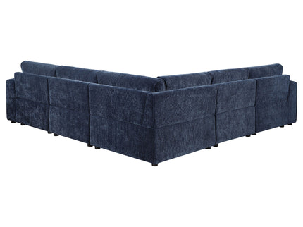 Azure - 5 Piece Upholstered Modular Sectional Sofa - Blue