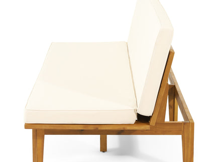 Outdoor Elegance Daybed With Convertible Design Cushion Frame - Beige